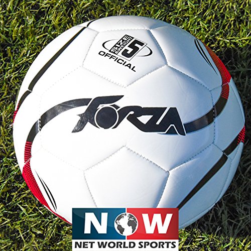 Forza Match Football (Size 4 or Size 5) (White) (Multi-packs of 1, 3, or 20 footballs) [Net World Sports]