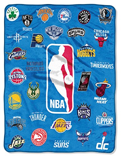 All League NBA Teams Micro Raschel Super Plush Throw Blanket, 46 x 60