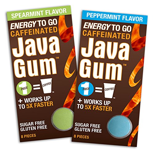 Java Gum - Caffeinated Energy Gum (Spearmint / Peppermint 2 Pack (16 Pcs))