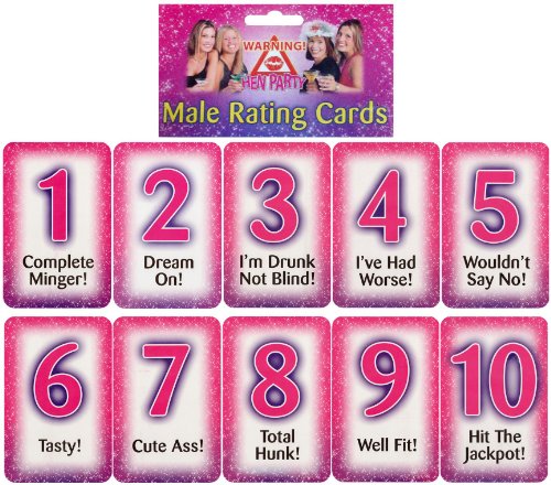 10 Hen Party Male Rating Cards Accessories