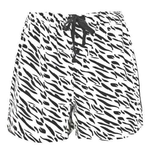 Leisureland Women's Cotton Flannel Pajama Sleepwear Lounge Boxer Shorts Zebra Print