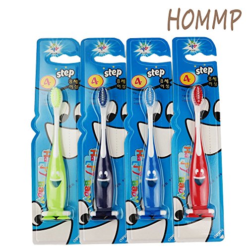 HOMMP Stand-up Children Toothbrush with Sucker,4 Pcs