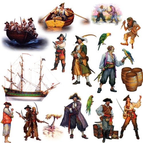 RoomMates RMK1041SCS Pirates Peel and Stick Wall Decals