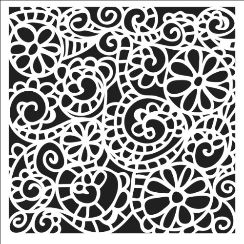 Crafters Workshop Crafter's Workshop Template, 6 by 6-Inch, Swirly Garden