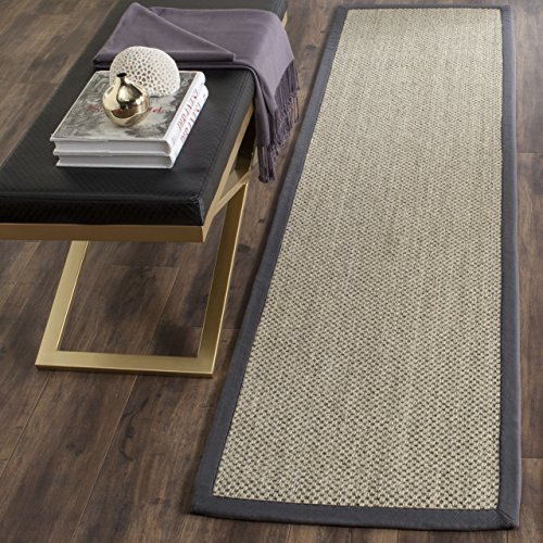 Safavieh Natural Fiber Collection NF443B Hand Woven Marble and Grey Jute Runner, 2 feet 6 inches by 20 feet (2'6 x 20')