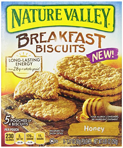 Nature Valley Breakfast Biscuits, Honey, 5 Pouches of 4 Biscuits, 1.77 Ounce Per Pouche