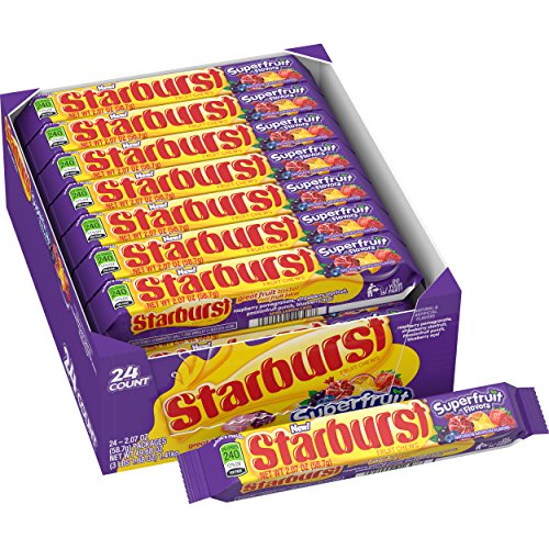 Starburst Superfruit Flavors Fruit Chews Candy, 2.07-ounce (24 Single Packs)