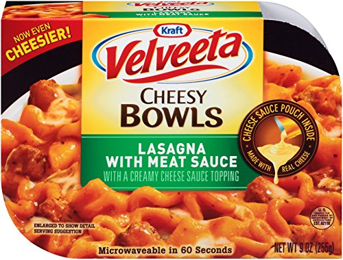 Velveeta Kraft Cheesy Bowls Lasagna with Meat Sauce, 9 Ounce