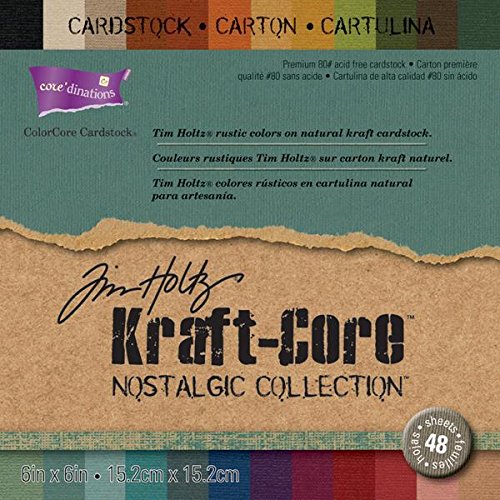 Darice Core'dinations Kraft Core by Tim Holtz, 6 by 6-Inch, Nostalgic, 48-Pack