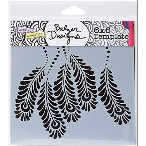 Crafters Workshop Template, 6 by 6-Inch, Peacock Feathers