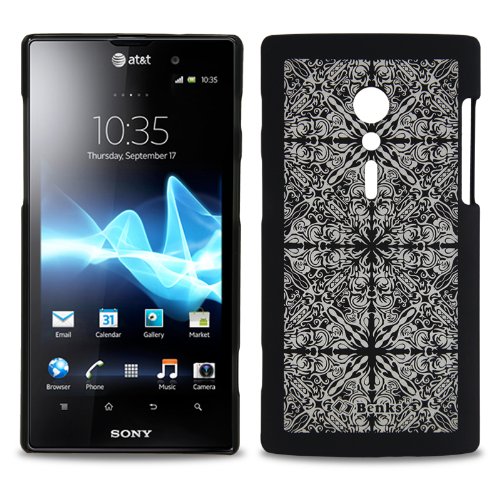 Hard Case Back Anti-Slip Cover Protector Shell and HD Screen Protector Film for Sony LT28i/LT28at/Xperia Ion Magic Chocolate Transparent
