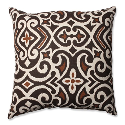 Pillow Perfect Brown/Beige Damask 18-Inch Throw Pillow