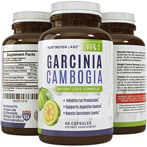Best Garcinia Cambogia Extract Raw 95% HCA Weight Loss Pills for Women and Men - Fat Burning Supplement Boost Metabolism and Increase Energy - Natural Antioxidant for Immune System, 60 Capsules