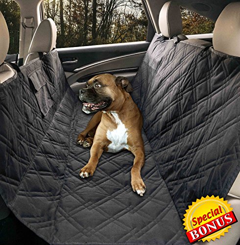 Yermo Pet Hammock Pet Car Seat Cover/ Protector - Waterproof - 57L x 55W - Non-Slip Backing - Heavy Duty Polyester - Machine Washable - Plus FREE Ebook Bonus