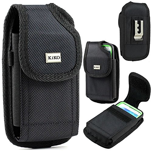 XXL SIZE Samsung Galaxy S6, S6 Edge, S5, HTC ONE M9 ,M8S, M8 Premium Vertical Nylon Belt Clip Holster Pouch Case Cover (Fits Samsung Galaxy S6, S6 Edge, S5, HTC ONE M9,M8S, M8 with OTTER BOX Defender / LIFEPROOF / Mophie Juice Pack Air/Plus Case On)