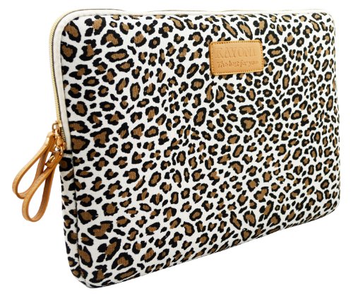 Kayond Cute Leopard's Spots Style Canvas Fabric Ultraportable Neoprene 10-15 Inch Laptop / Notebook Computer / MacBook / MacBook Pro / MacBook Air Sleeve Case Bag Cover