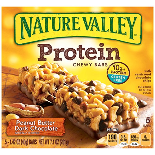 Nature Valley Peanut Butter Protein Bar, Peanut Butter Dark Chocolate, 5 Count