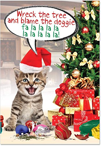 Blame the doggie Christmas Funny Greeting Card
