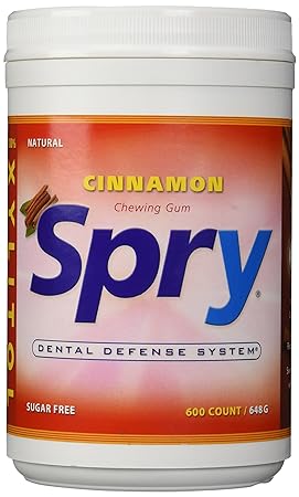 Xlear, Spry Natural Xylitol Gum, Cinnamon, 600 Count